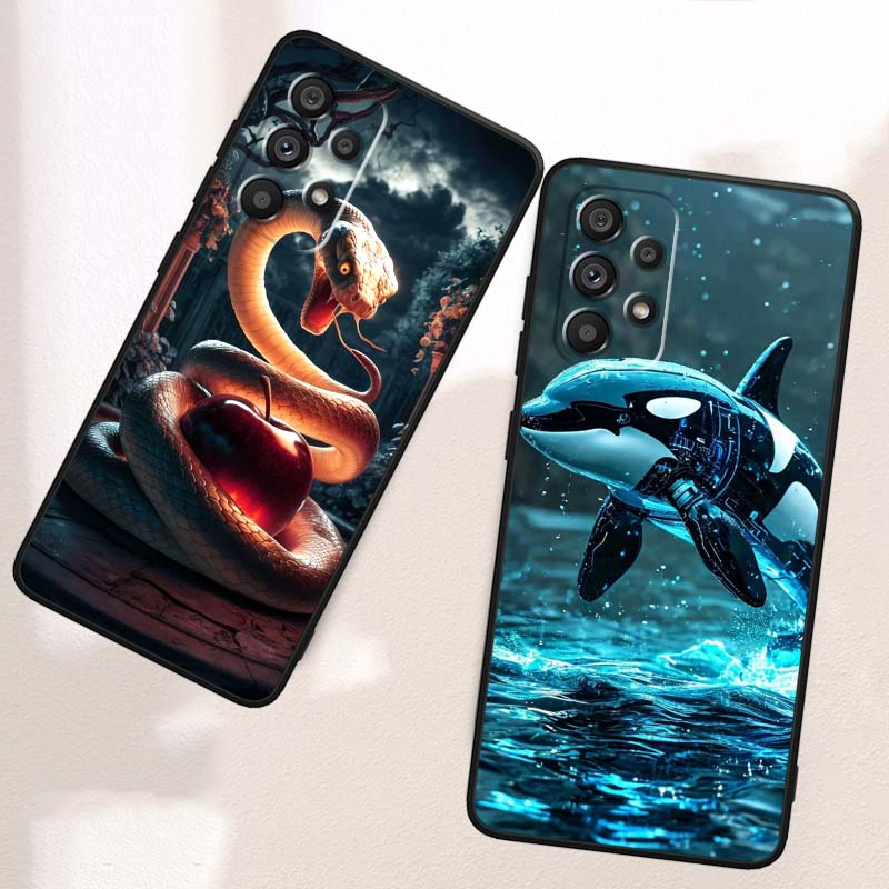Чехол для телефона с дизайном Аниме Биология для Samsung A73 A72 A71 A55 A54 A53 A52 A51 A13 A22 A16 A15 A12 A14 A26 A07 5G Черный
