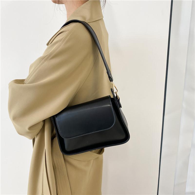 Модная сумка через плечо с клапаном для женщин из искусственной кожи, дизайнерские однотонные сумки через подмышки и сумки-кошельки для девочек