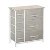 Chest of Drawers, Sideboard, 7 Foldable Fabric Drawers, Metal Frame, 63.5 x 30 x 71 cm, Light Gray