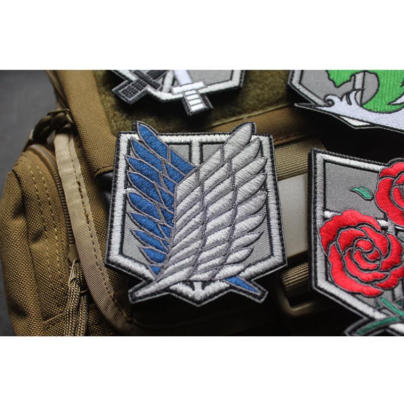 Нашивка Attack On Titan с вышитыми нарукавными повязками Wings Of Liberty из ПВХ, резиновые нашивки для тактического рюкзака, японская наклейка-аниме