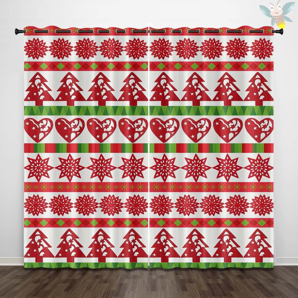 Шторы Дверные шторы Рождественские солнцезащитные шторы Затемняющие шторы из ткани Цифровая печать Снеговик Перфорированные