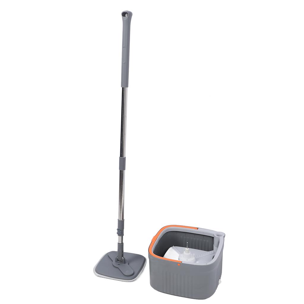 Набор из 2 ведер для швабры с вращающейся на 360 градусов микрофибровой шваброй для сухой и влажной уборки пола