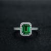 Gica Gema 925 Sterling Silver Simulation Emerald Vintage Wedding Rings For Women Top Quality Spaerking Diamond Party Jewelry Gifts