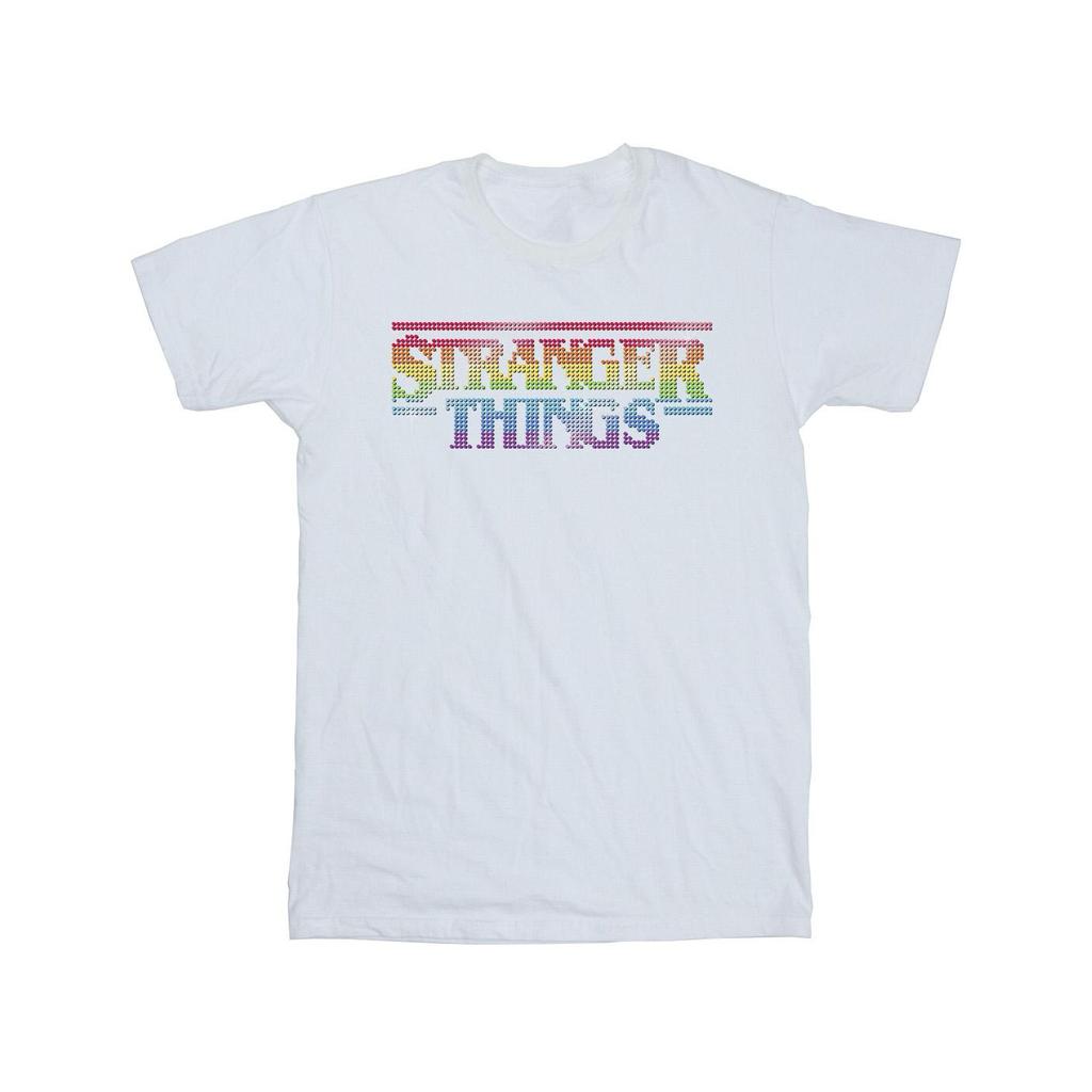 Netflix Mens Stranger Things Rainbow Dot Logo T-Shirt