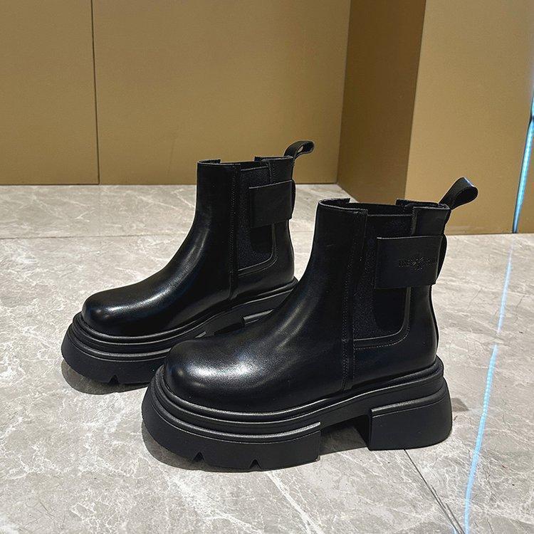 Ботинки на толстой подошве Детские осенние ботинки-сигареты Ботинки Big Head Ботинки Chelsea Short