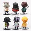 6pcs /Set Kimetsu No Yaiba Anime Figure Kamado Tanjirou Agatsuma Zenitsu Action Figure Demon Slayer Kamado Nezuko Figurine Model