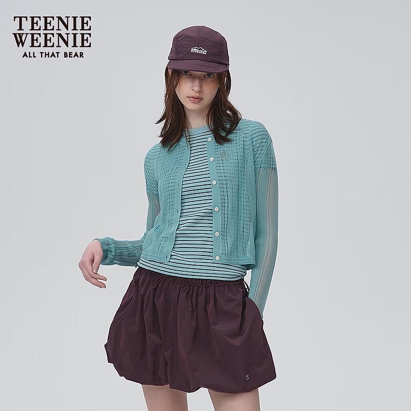 Teenie Weenie Women's Bear Graphic Lightweight Knit Cardigan