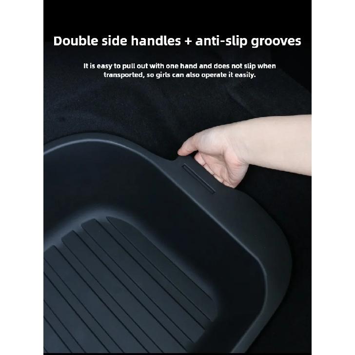 For Tesla Model Y Juniper 2025 Frunk Organizer Box Rear Trunk Double-deck Storage Box Front Cargo Dustproof Luggage Storage Tray