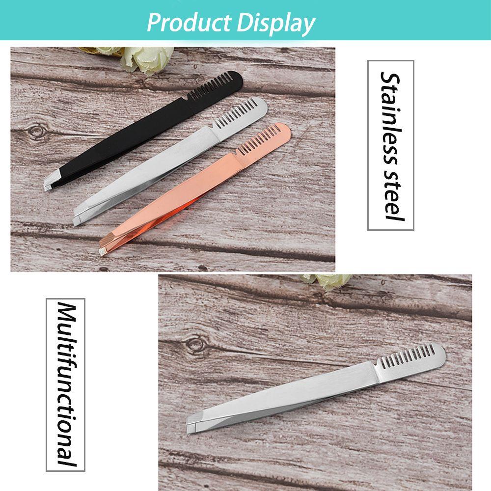 Eyelid Stickers Pliers Nail Rhinestones Picker Eyelashes Extension Clip Eyebrow Tweezers with Comb