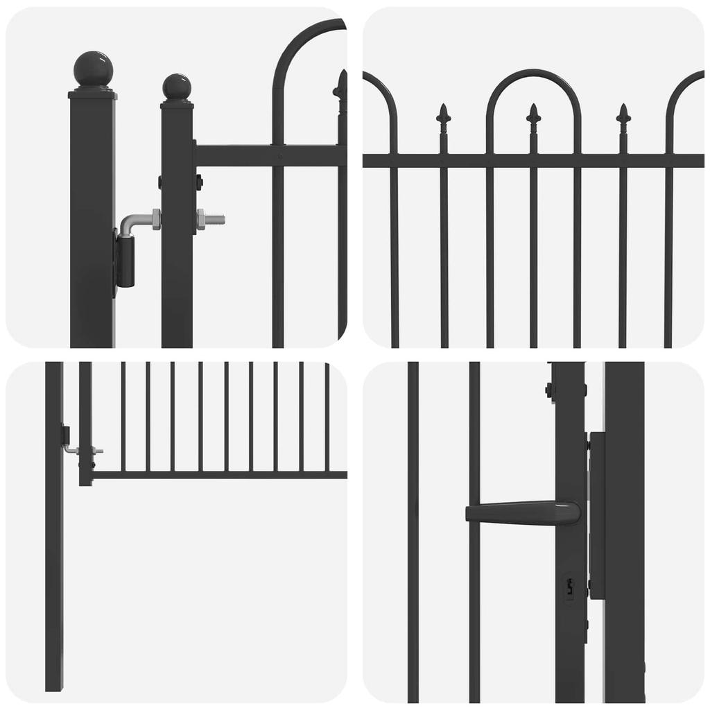 Zauntor HORST 100 x 100 cm Metal Black Lockable
