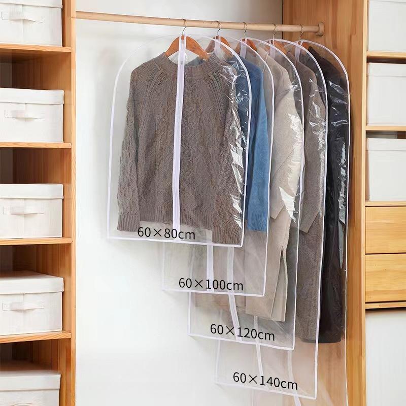 5 шт. прозрачных чехлов для одежды, чехлы для платьев для хранения, подвесные чехлы для костюмов для хранения в шкафу и путешествий, пылезащитные чехлы для костюмов, моющиеся протекторы для одежды