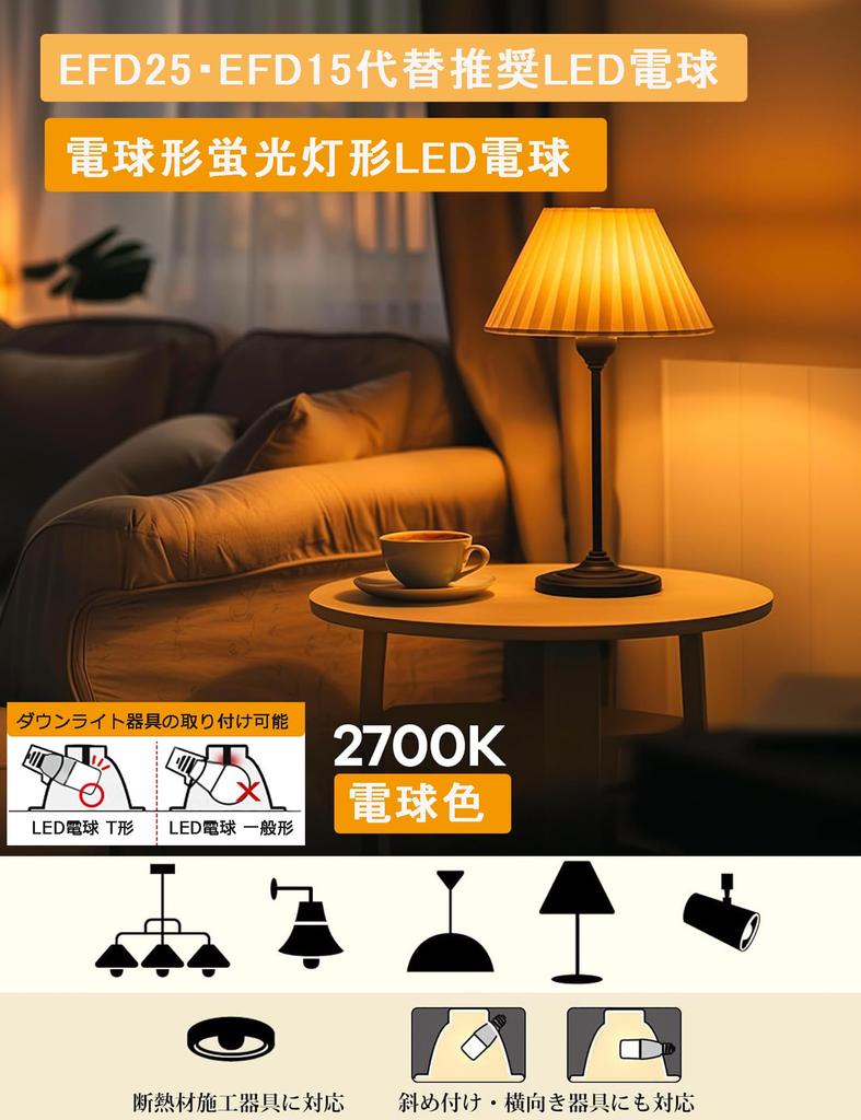 Светодиодная лампа GOHDLAMP, теплый белый свет, Т-образная, эквивалент 60 Вт, цоколь E26, 1190 лм, всенаправленное освещение, замена для люминесцентных ламп EFD25EFD15, подходит