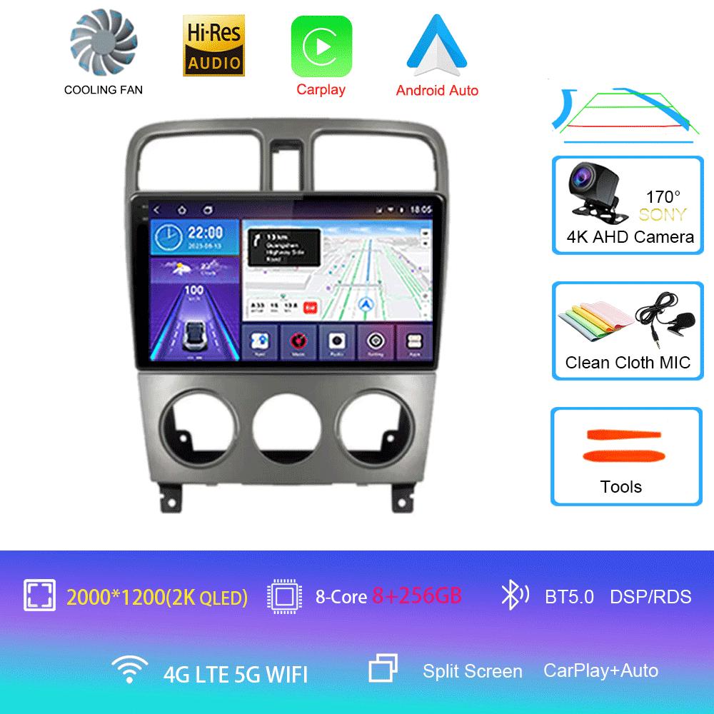 Автомагнитола Android 14 Carplay Auto 2K Экран Мультимедийный плеер Для Subaru Forester SG 2002 - 2008 DSP Авторадио Стерео Головное устройство