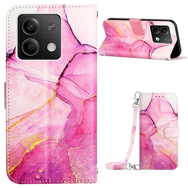 YB Pattern Printing Leather Series-6 For Xiaomi Redmi Note 13 5G Case Wallet Phone Cover with Straps