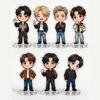 BTS Повседневный наряд Мультяшная акриловая фигурка-подставка, Милая мультяшная фигурка Bangtan Boys, Декор для стола Kpop фанатов ARMY