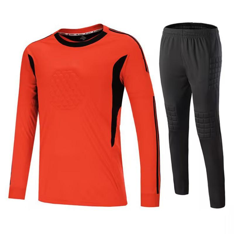 Adult Goalkeeper Kit Long Sleeve Sponge-Padded Soccer Jersey Pants Set Training Match Winter