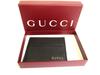 Оригинальный черный кожаный держатель для кредитных карт GUCCI с логотипом #b029 Открытая коробка