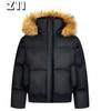 Retro American Removable Hooded Fur Collar Thickened Cotton Clothes Winter Men'S National Tide High-End Cotton-Padded Clothes
