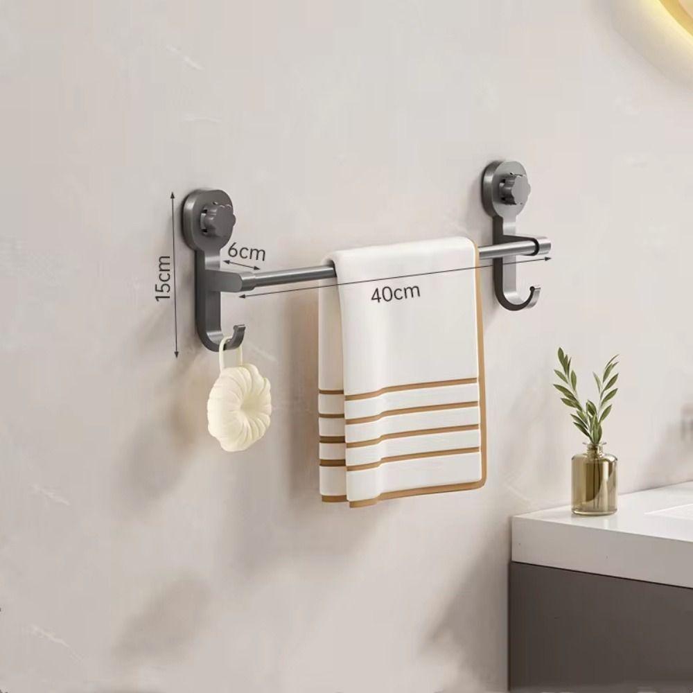 Punching-Free Suction Cup Towel Holder Wall-mounted Bathroom Towel Rod Shower Slipper Rack Kitchen