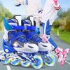 Детские роликовые коньки, регулируемые по размеру, веселые, светящиеся, ударопрочные, со светящимися колесами, встроенные роликовые коньки