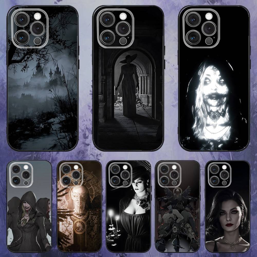 Игровой чехол R-Resident E-Evil Village для iPhone 17,16,15,14,13,12,Pro,Max,Plus,E,SE4,Air,Mini Черный Мягкий