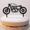 Gold Black White Motorcycle Cake Toppers Acrylic Cupcake Decoration  Boy