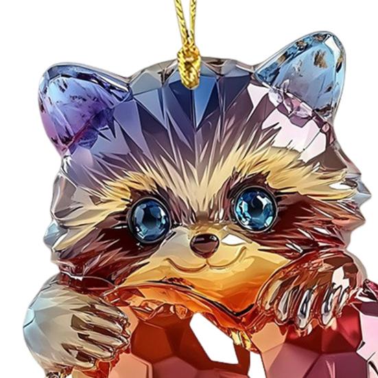 День святого Валентина Мультяшный животный орнамент Милый кот собака кролик держащий сердце брелок Акриловый аксессуар для зеркала заднего вида автомобиля