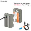 PALO 2450mAh EN-EL3e EN-EL3E EN EL3E Battery with USB Type C Input for Nikon D100 D200 D300 D300S D700 D800 D30 D50 D70 D70s D80 D90