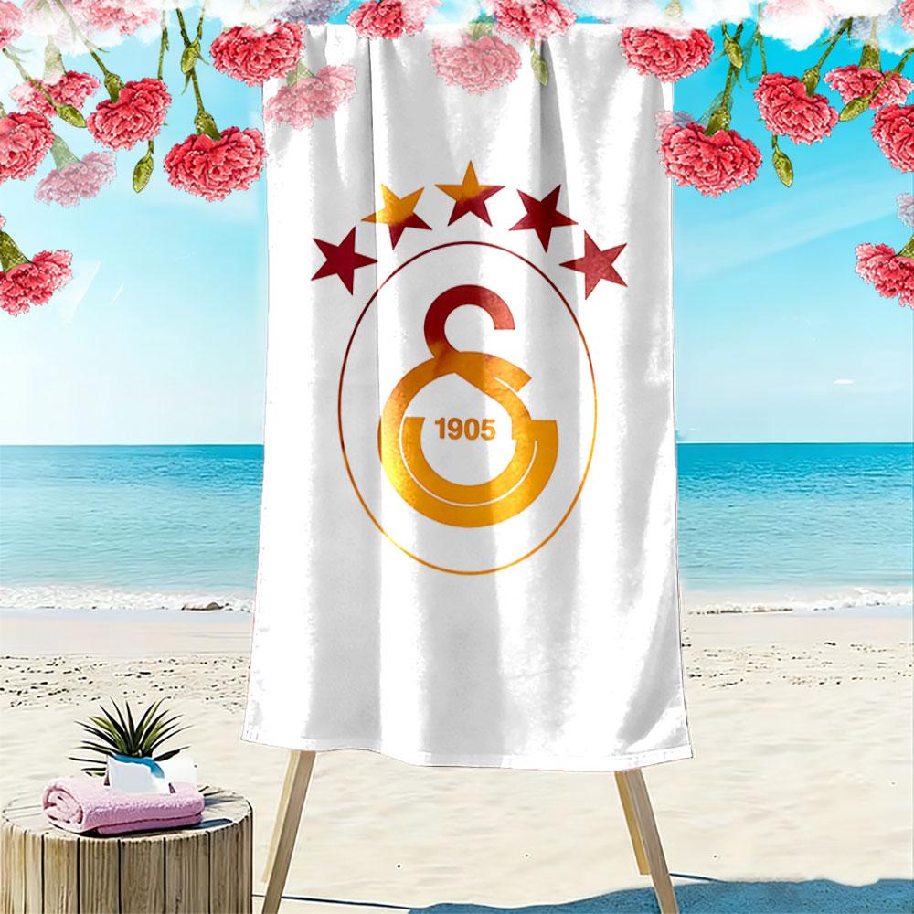 "Galatasaray 1905 Логотип" Узорчатое пляжное полотенце быстросохнущее идеально подходит для путешествий занятий спортом на открытом воздухе бега на свежем воздухе пляжа и плавания