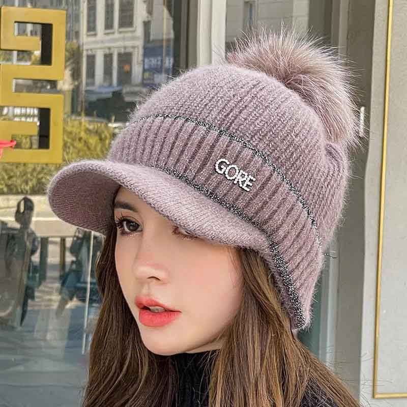 Женские осенние и зимние шапки плюс бархатная теплая шерстяная кепка