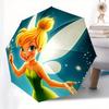 Disney Tinker Bell Manual Opening and Closing Umbrella - 8-Rib Reinforced Folding Design, Lightweight