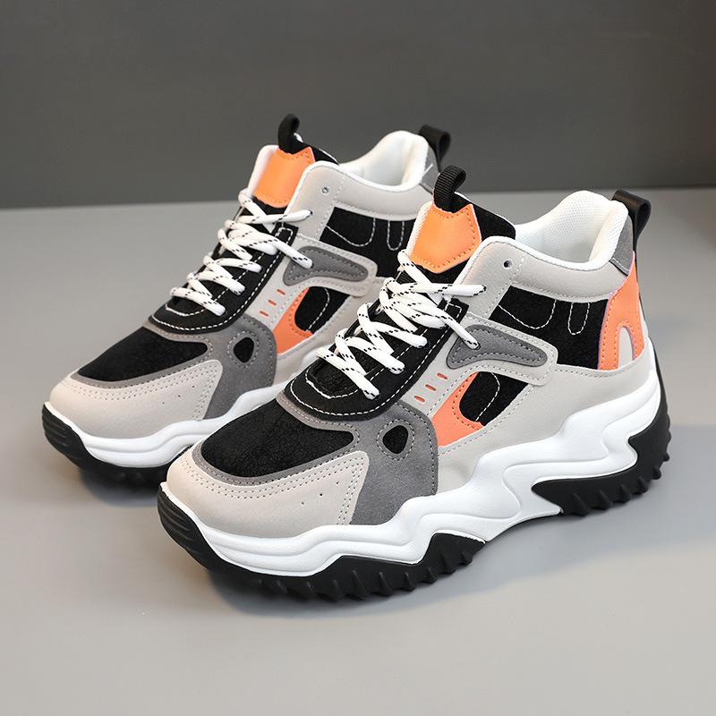 The New Color Blocking Women's Shoes Thick Sole Casual Sneakers Platform Sneakers  All-match Women Shoes Zapatos De Mujer