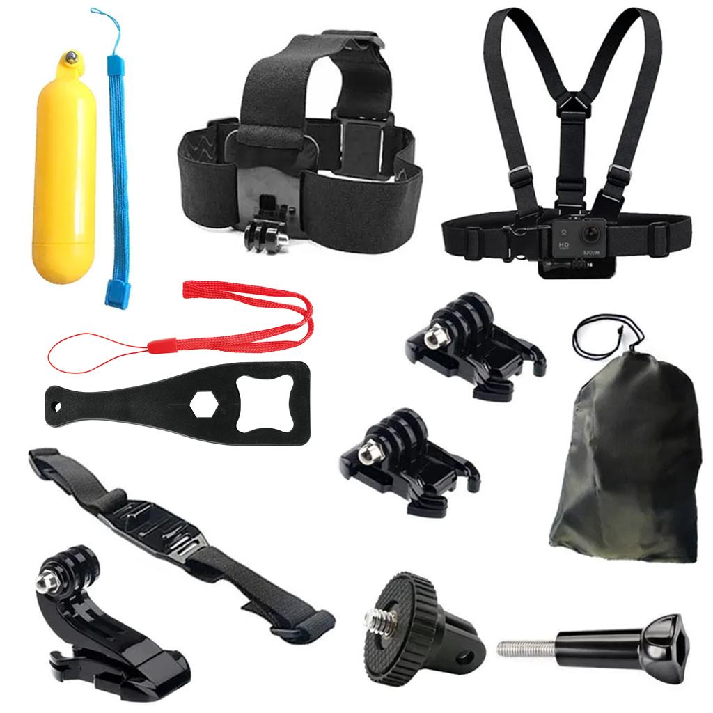 Комплект аксессуаров для камеры Gopro Hero 12 11 10 9 8 7 6 5 4 Yi 4K SJ4000 EKEN H9 AKASO DBPOWER Крепление на ремешок Повязки Плавающий брус
