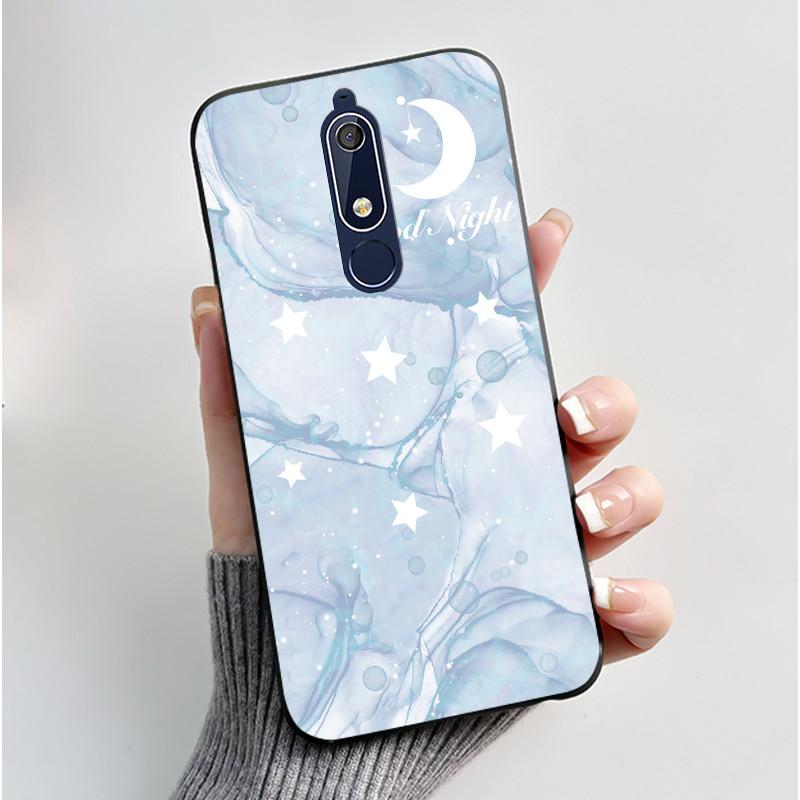 Милый Чехол Для Nokia 5.1/Nokia 5.1 Plus/Nokia X5/Nokia 5 Funda Чехол с Рисунком Защитная Крышка Мягкий Силикон Мультяшный Черный Корпус