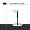 Bar Table diameter 60cm Adjustable Height Round Bistro Table w/ Swivel Top Metal Frame Counter Surface Stylish Kitchen Conservatory White