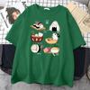Food Cute Cat Sushi Cartoon Style Mens Cotton Short Sleeve Harajuku Casual All-math T-Shirts Oversize Fashion Man Tee Clothing