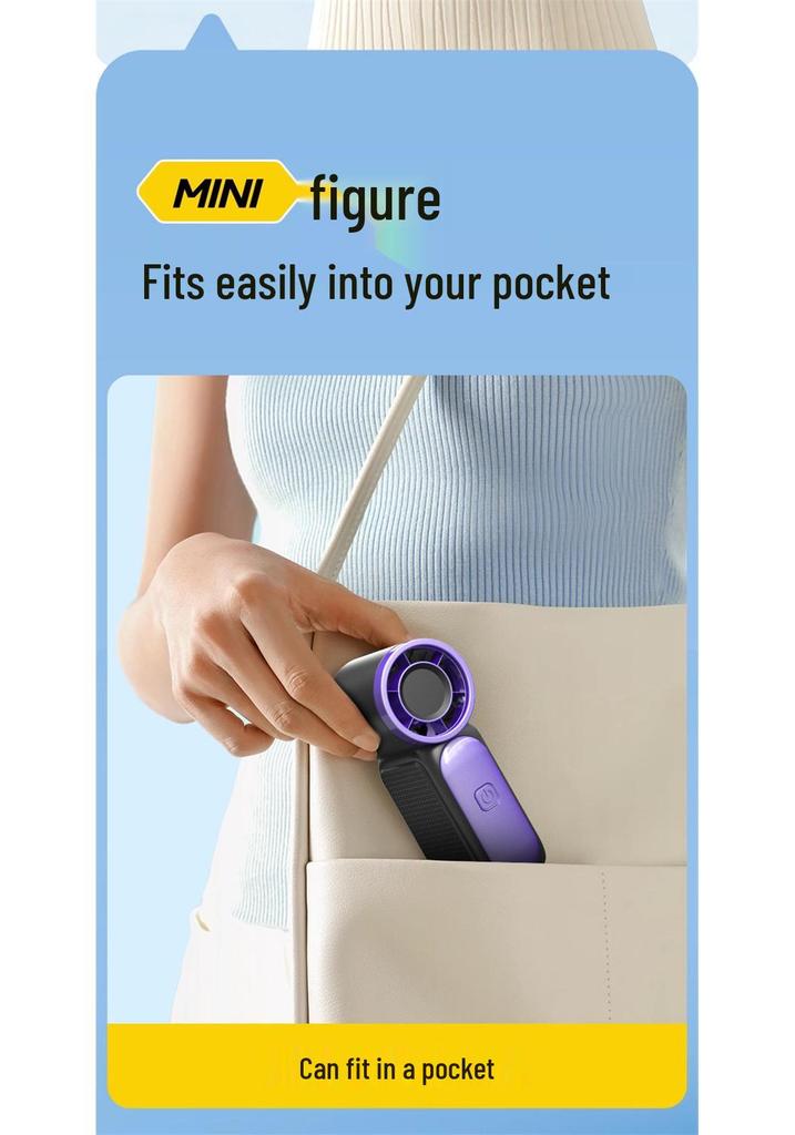 2025 Turbo Mini Handheld Fan: High-Speed, USB Rechargeable, Long Battery Life, Portable & Powerful for Outdoor Use