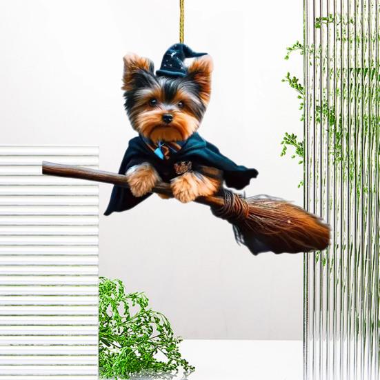 2D Плоская Акриловая Подвеска для Автомобиля - Милый Дизайн Собаки 0,37 см Тонкая Легкая Декорация для Ключей