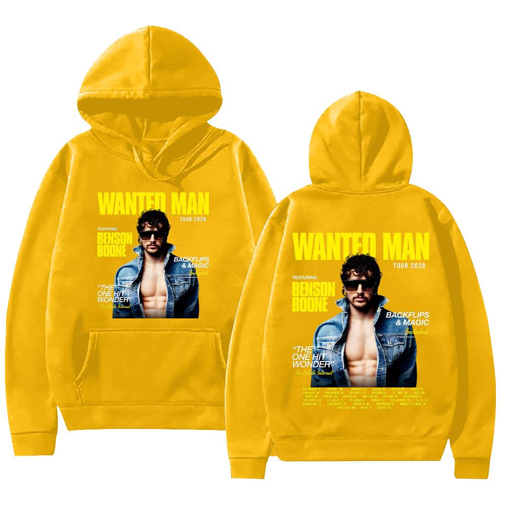 Benson Boone Wanted Man Tour 2026 Hoodies Men Women Clothing Fashion Long Sleeve Sweatshirts Casual Hip Hop Pullovers