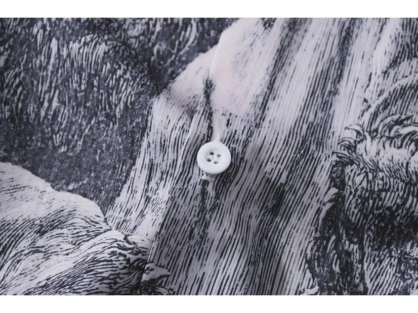 2025 г. Модная свободная мужская гавайская рубашка в японском стиле с цветочным принтом в стиле ретро — с короткими рукавами, красивая и готовая к морю