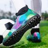 35-46 мужские/женские высокие эластичные носки футбольные бутсы резиновая мягкая подошва с короткими ногтями искусственный газон кожа молодежные детские футбольные бутсы