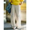 Summer Korean Lazy Retro Striped Women Pants Straight Drape Casual Full Length Pants
