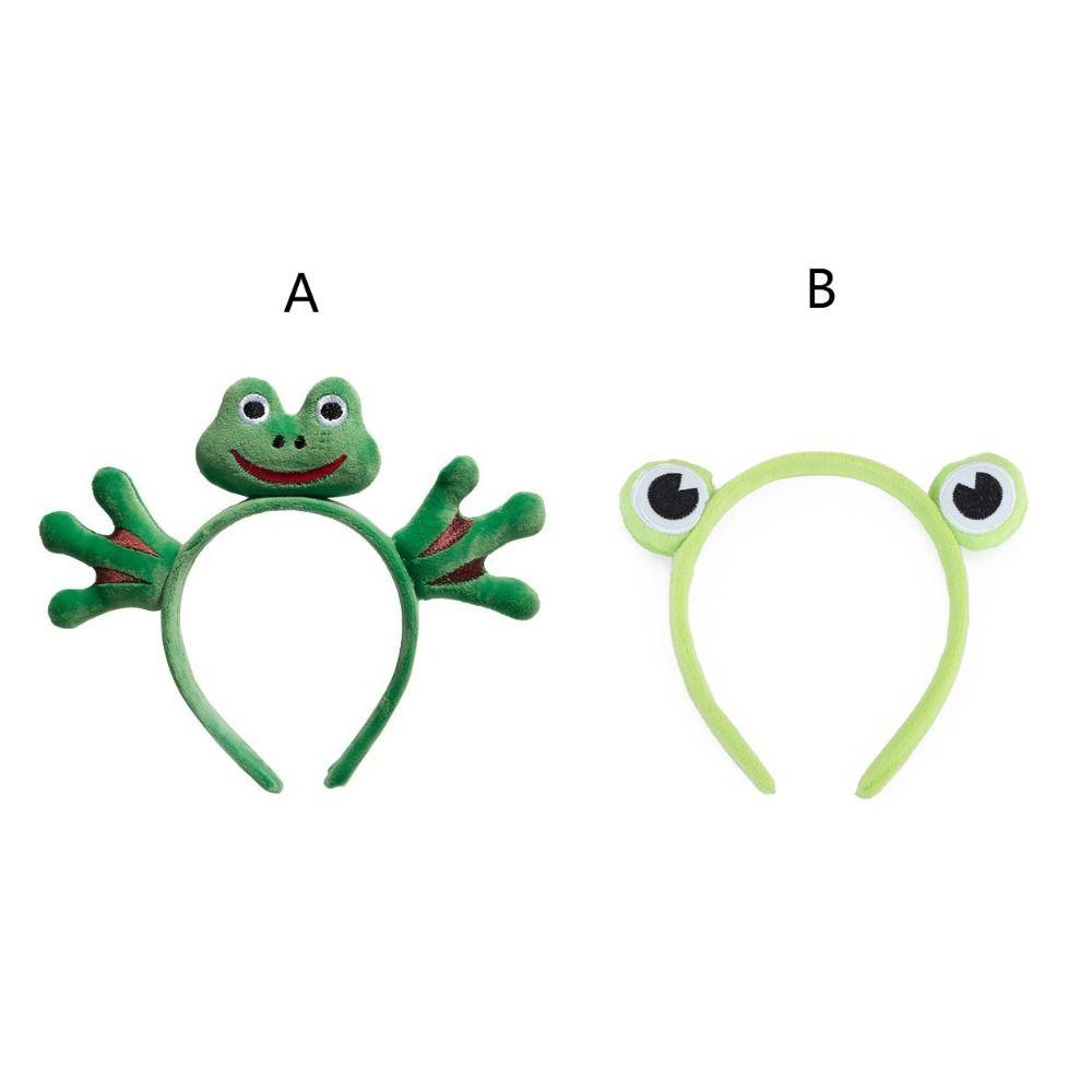Cute Green Frog Headband Funny Plush Hair Hoops New Cartoon Wash Headband  Girls