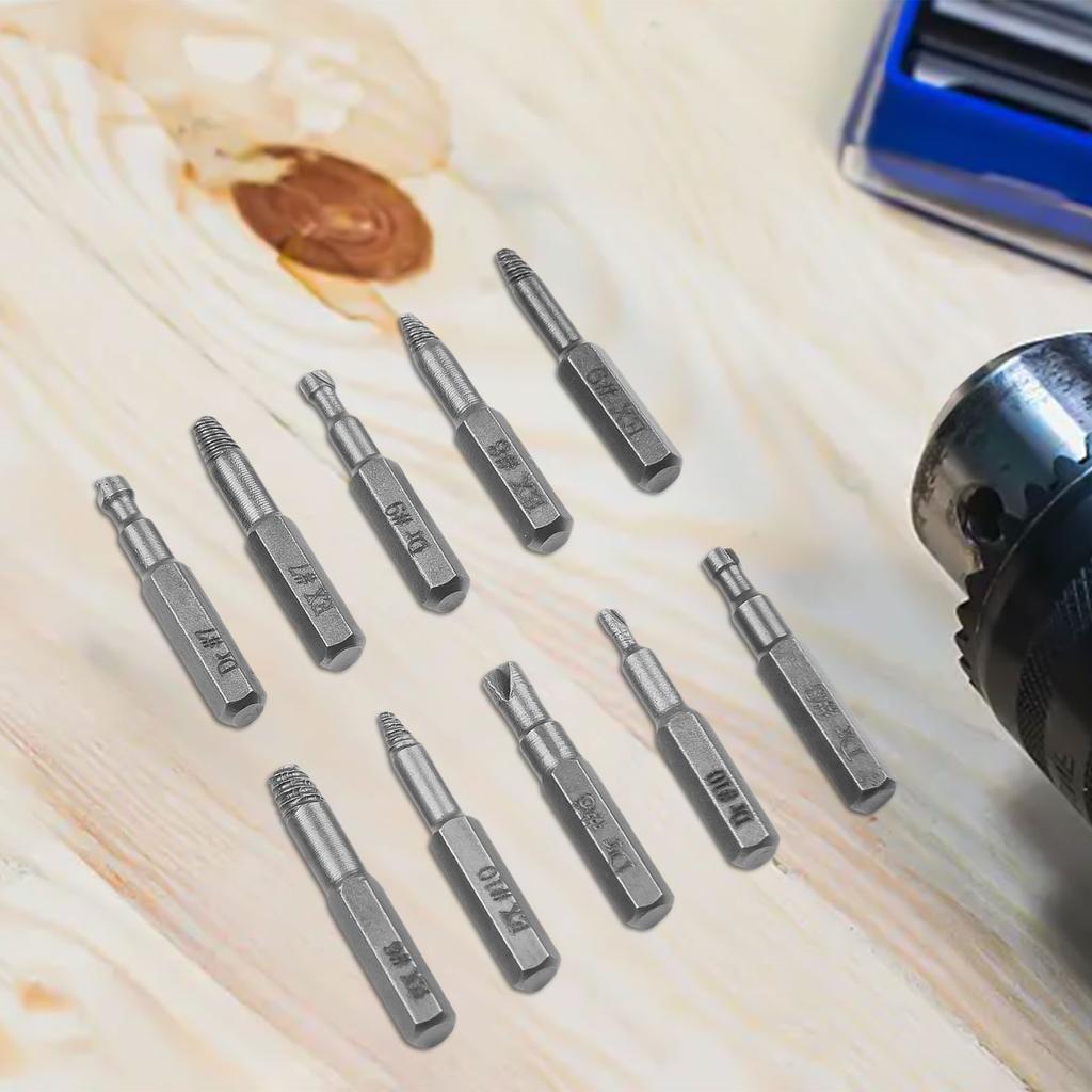 10 шт. Инструмент для удаления поврежденного метчика, сверло для извлечения сломанной головки винта, набор из 4 мм и 6,35 мм для извлечения металлических винтов