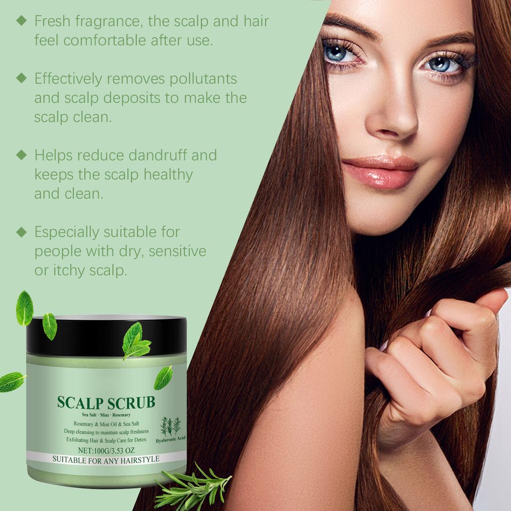 Скраб для кожи головы, нежное очищение и увлажнение волос, охлаждающий и успокаивающий скраб для кожи головы