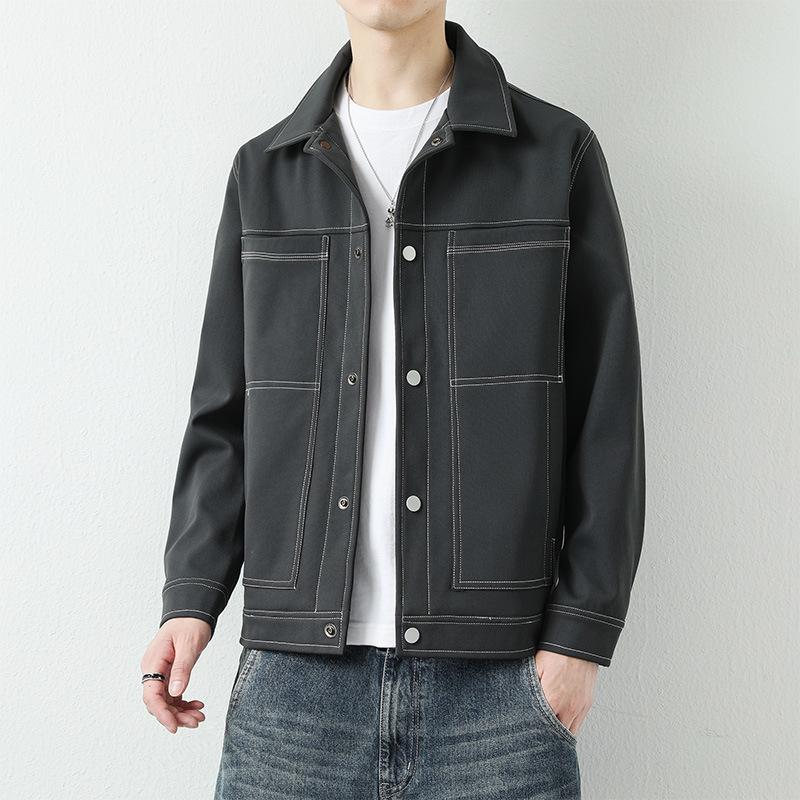 Весна и осень новый пиджак с лацканами мужская свободная рабочая одежда осень и зима слегка расклешенная верхняя одежда