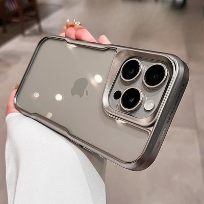 Подходит для Apple 16 ProMax Титаново-серый Мобильный чехол Прозрачный iPhone 14 Броня Маленькая талия 13 Чехол с защитой от падений