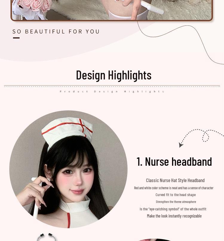 Сексуальный прозрачный комплект медсестры: Дизайн с открытой спиной и сердцем