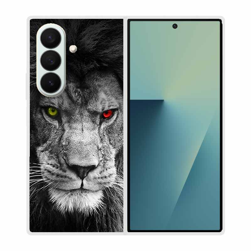 Чехол для SAMSUNG Fold 7 5G Чехлы Животное Мрамор Прозрачный Жесткий Телефон Funda для Galaxy Z Fold7 5G Задняя крышка Zfold7 Прозрачный корпус