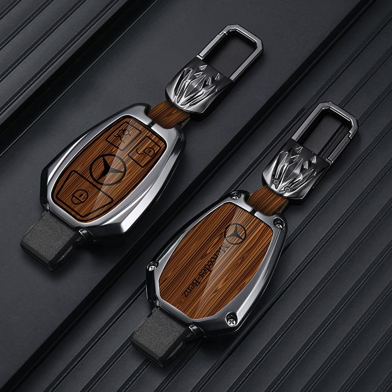 NSY2 Wooden Grain Fashion Car Key Case Cover Shell KeyAccessories For Mercedes Benz A B C S Class AMG GLA CLA GLC W176 W221 W204 W205